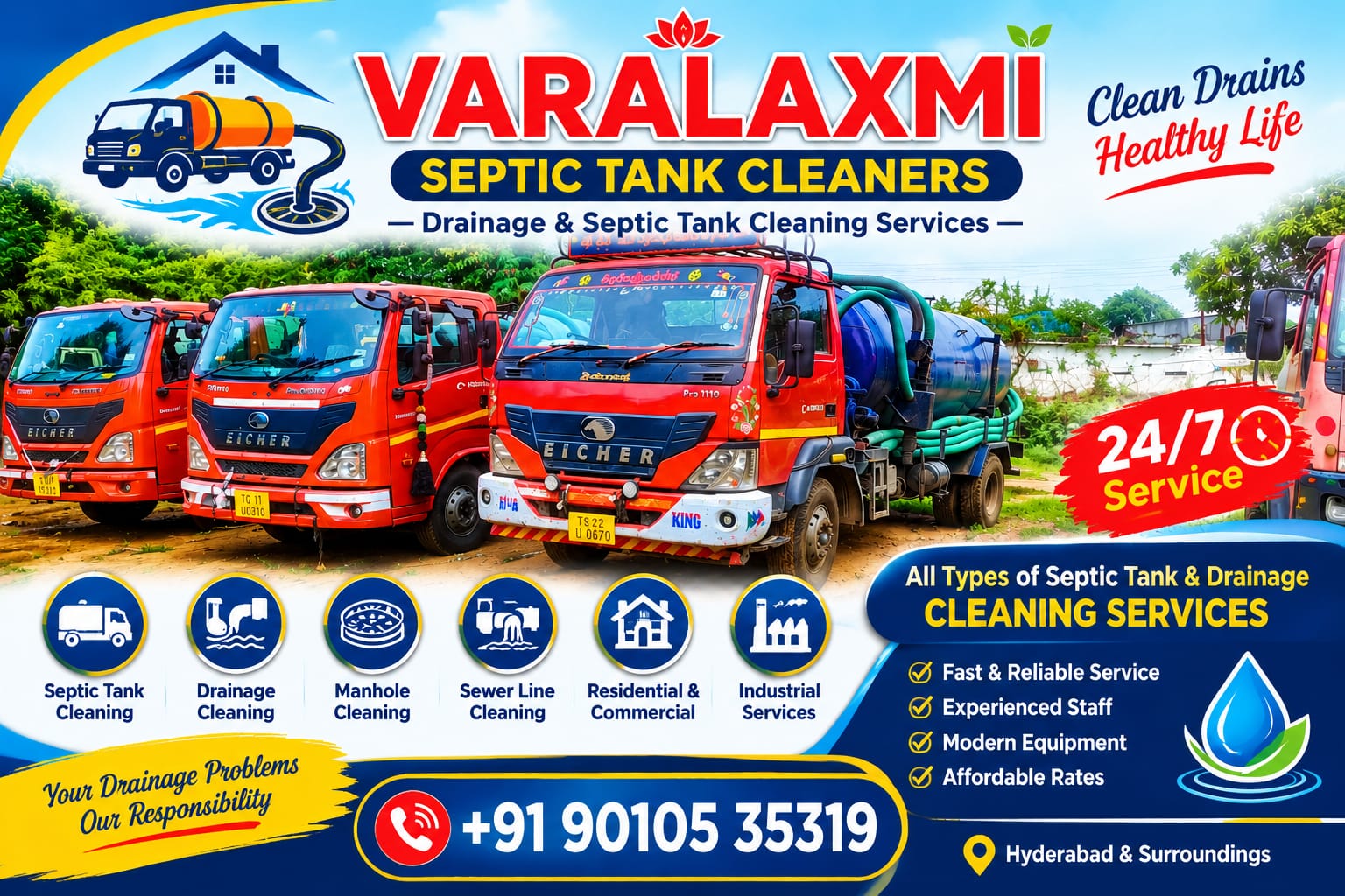 Varalaxmi Septic Tank Cleaners - Drainage Cleaning in Uppal